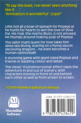 Popeye (UK) (1986) box cover back